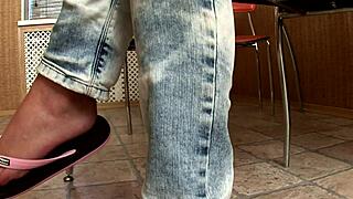 Stasia's virgin ass gapes frozen on monster cock