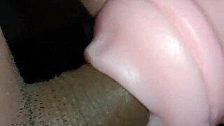 Gagging on cock down throat and pussy