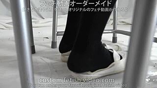 socks tease leads to irresistible foot fetish play