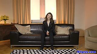 Old Man SCREWS Cocksucking British Teen 18+ Bent Over in Stockings