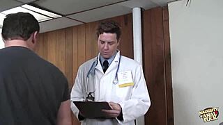 Blonde nurse glasses slut offers all holes to horny doctor