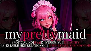 listen to your maid mistress tease her pussy in uniform at midnight