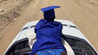 Class hoe graduates bent over big ass doggystyle