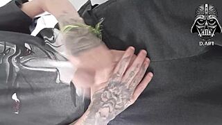 Monster cock street jerk demands hot cum swallow