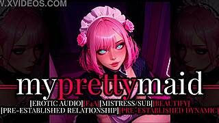 listen to your maid mistress tease her pussy in uniform at midnight