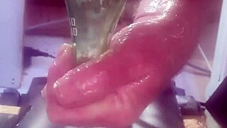 bottle shoved deep up ass solo huge insertion anal stretch