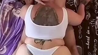 stepmom's big ass stretched wide in intense anal close-up with massive cum explosion