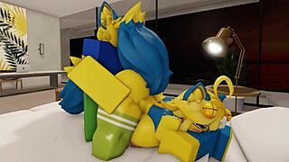 Furry Couple's Big Cock Anal Rocks Roblox House!