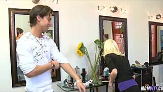 Gorgeous Blonde Cougar Hairdresser Craves Young Cock
