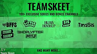 Step-Siblings Swap Flashcards for Threesome Blowjobs and Creampies