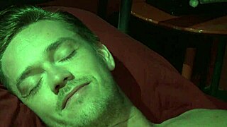 shemale dominates big cock guy with hardcore anal fucking in dark dungeon