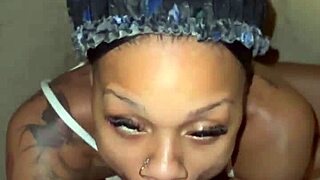 Skinny Ebony Takes Double Nut Backshots From Massive BBC