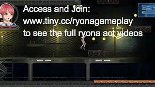 Redhead anime girl rides robot cock hard in erotic idol run hentai game 😍🔥