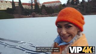 Innocent couple by lake learns wild bisexual threesome thrills