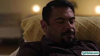 Melanie Brooks deepthroats then bareback fucks eager guy hard