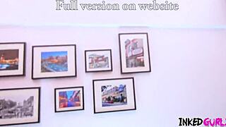 two inked babes choke on huge cock pov gagging deepthroat rough