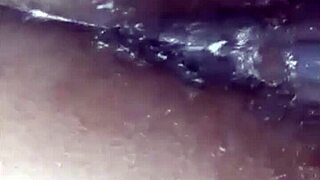 ebony ass squirts from deep anal fingering play