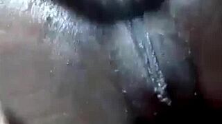 ebony ass squirts from deep anal fingering play