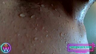 he bends his latina girlfriend over the slippery shower sink for homemade quickie