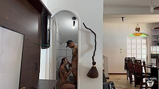 Girlfriend's friend spies us fucking bathroom gets super excited raul kobra triolexotic!