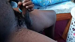 Real African Amateur Couple's Massive Cumshot on Sheer Fabric Full Clip