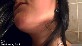 this teenie cums over and over falling hard for that monster cock in casting