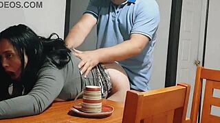 Fucking Stepmom Hard While She Serves Breakfast Big Cock Rough Moaning