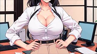 Joi Hentai: Cum On Your Office Girl's Big Tits Now