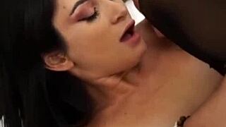 Pretty Italian in lingerie rims ass during wild riding sex