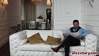 sexy tattooed blonde lulu love doggystyle fucks david's cock in heels