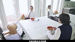 stepmom always ready for hardcore 3some pounding with me and stepdad's big cocks