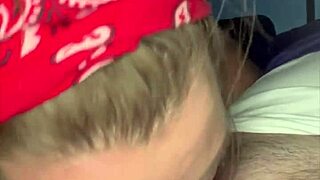 Topless Milf Slut's Public Facial After Car Blowjob