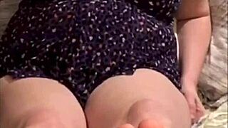 BBW Brunette Goddess Barefoot Toes Workout Fetish Nude!