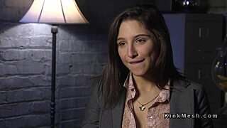 i'm bound brunette choking on deepthroat during rough anal fuck