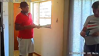 Spycam catches wife cheating bent over with pizzaguy