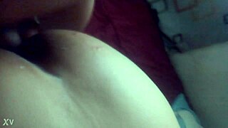 Amateur homemade anal creampie fills her tight ass deep