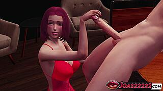 Kallen Anime Girl Strokes Huge Dick In Pantyhose On Desk Gloryhole Cumshot