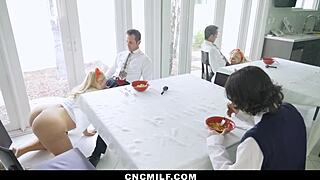 stepmom always ready for hardcore 3some pounding with me and stepdad's big cocks