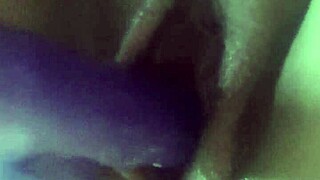 morning wet pussy dildo play after creampie