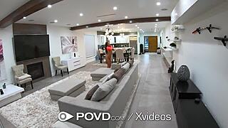 Pov Giant Dildo Stretches Tight Brunette Pussy Before Huge Cock Creampie Pounding.