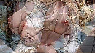 ai blonde glamour flashes pussy under public skirt