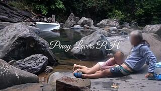 Is this pinay scandal hot? Petite teen dragged to stream for public hardcore fuck!