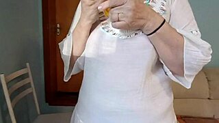 madrasta in see-through dress no panties cleaning house 😏🔥