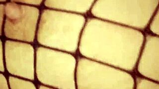 Rough anal stretches wife's every hole in stockings