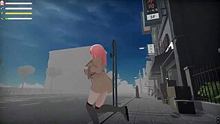 Roxane boldly bares big ass outdoors in public hentai game