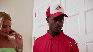 five cougars rip clothes fuck black pizza boy mistaken stripper gangbang