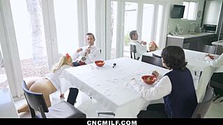 stepmom always ready for hardcore 3some pounding with me and stepdad's big cocks