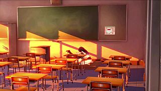 futanari student milks teacher's cock with deepthroat handjob cumshot