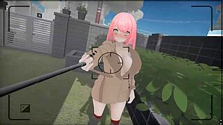 Roxane boldly bares big ass outdoors in public hentai game