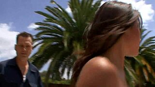 Why does this teen wife ride stranger's cock poolside while cuckold husband watches?